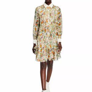 GUC Tory Burch Promised Land Print Silk Dress Convertible Collar SM - No Tags